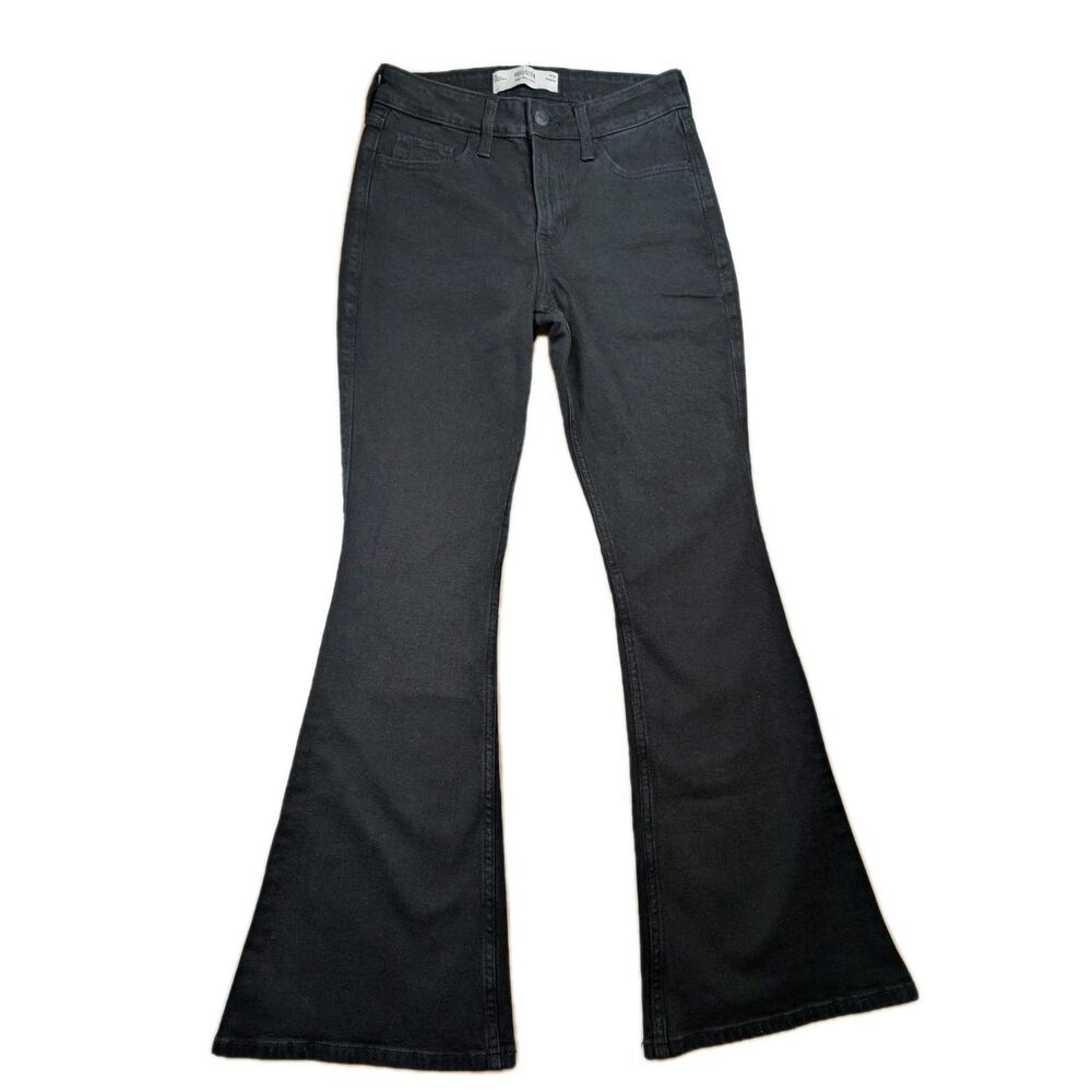 Hollister High Rise Flare Jeans Women's 2R Dark Wash Extreme Flare Denim